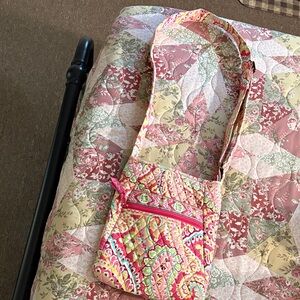 Vera Bradley Pink and Yellow Patterned Crossbody Bag